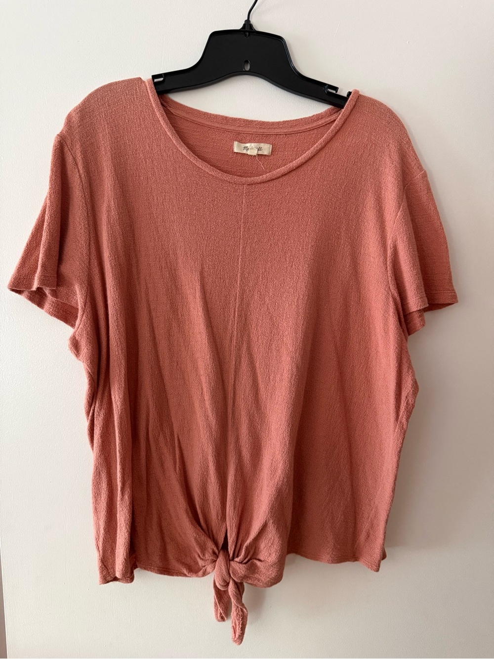 Madewell Dusty Rose Tie-Front Short Sleeve Tee